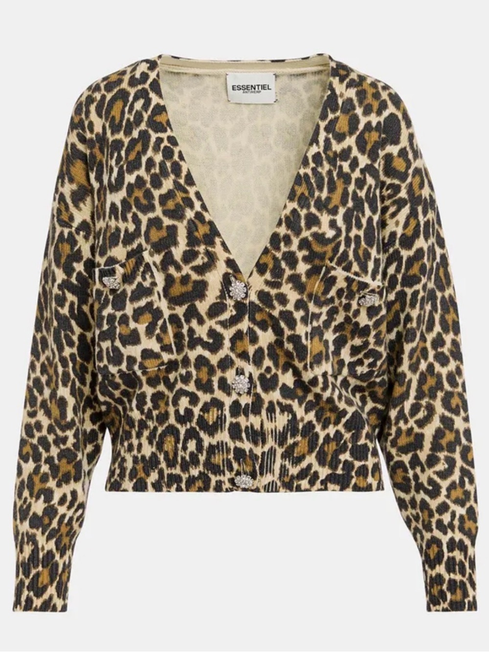 NWOT Essential Antwerp Generalite Printed Cardigan in Black/Leopard Combo Sz S